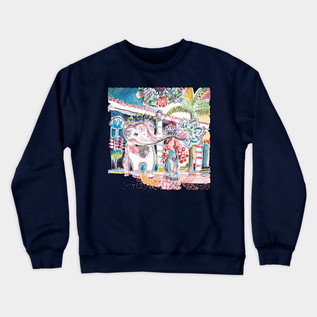 Elephant Lakshmi Crewneck Sweatshirt by Sylke Gande